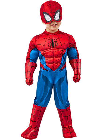 Main Image of Spider-Man Toddler Boys Marvel Superhero Deluxe Muscle Chest Costume