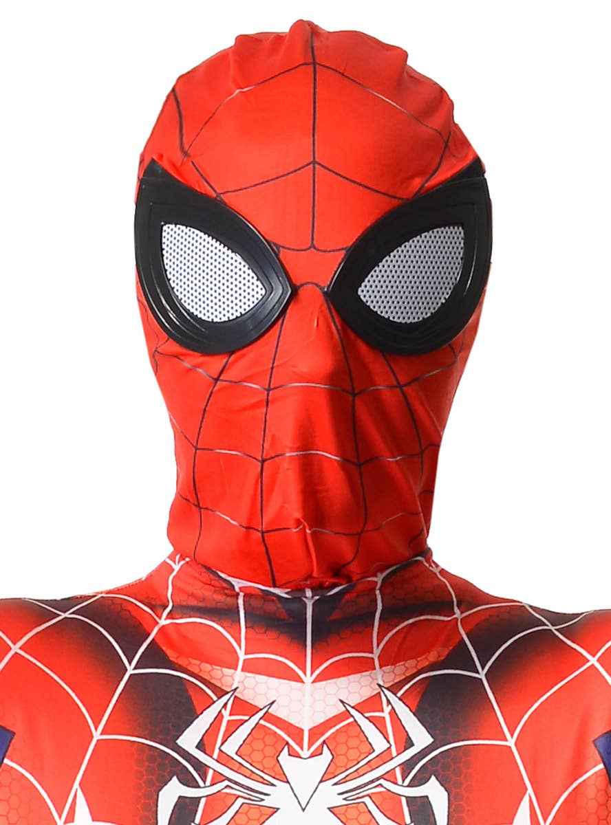Image of Spiderman Mens Red and Black Costume Mask