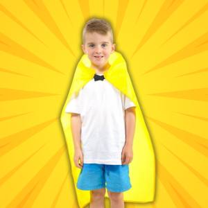 Image of a boy in a yellow cape