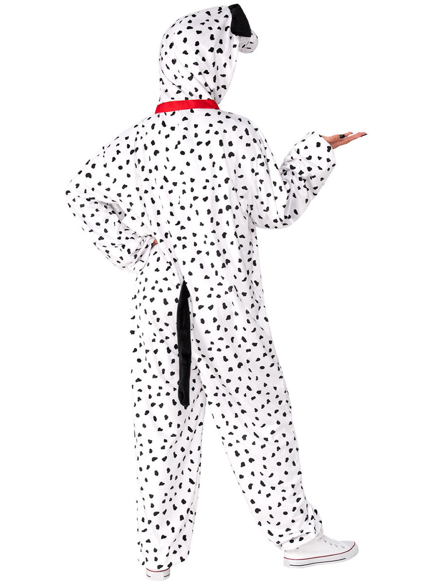 Back Image of Spotty Mens Furry Dalmatian Onesie Costume