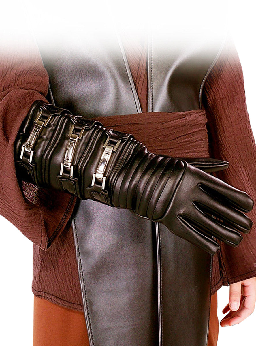 Image of Anakin Skywalker Boys Brown Leather Look Costume Gloves