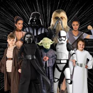 Image of people in Star Wars costumes