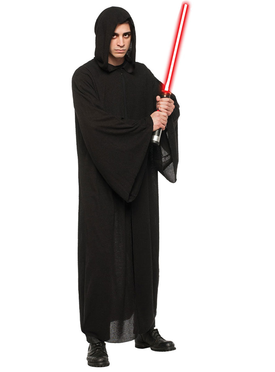 Image of Star Wars Sith Mens Black Hooded Robe Costume - Main Image