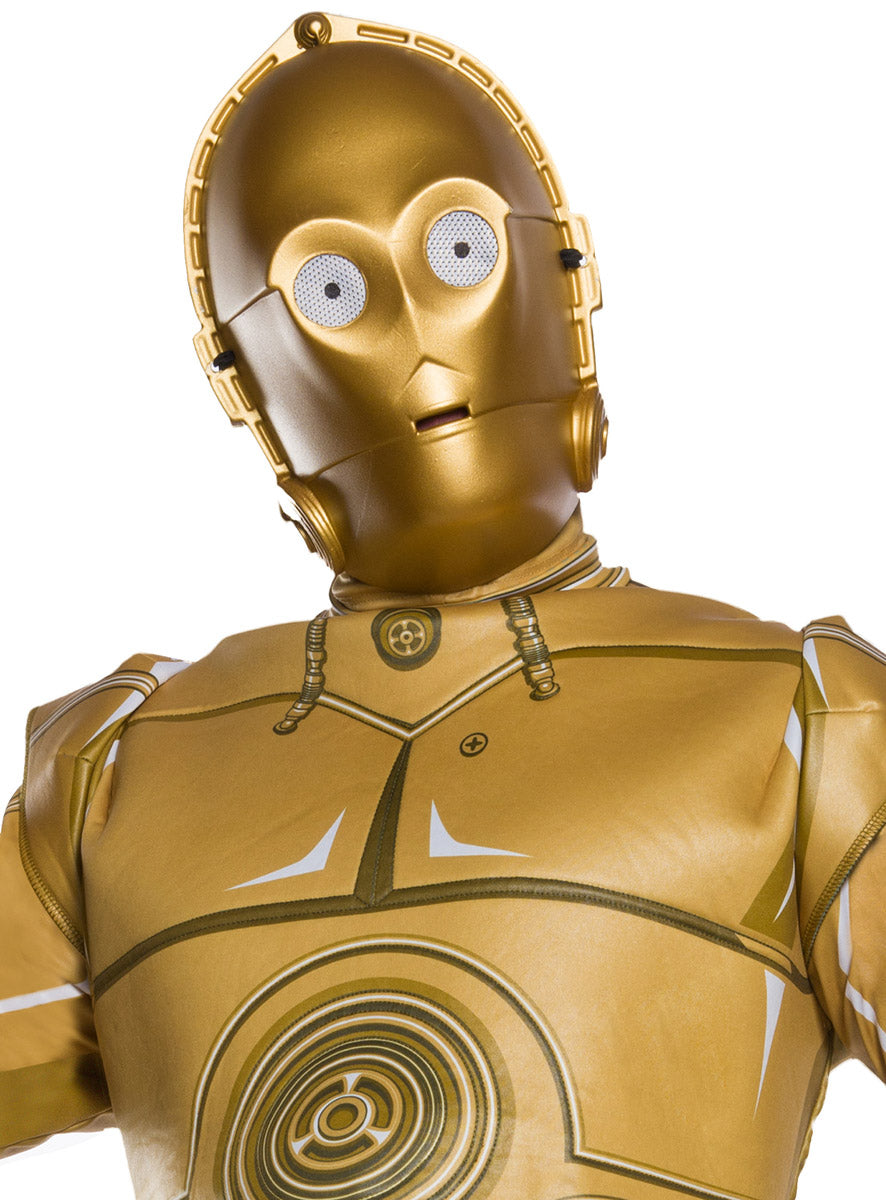 Image of Star Wars Mens C3PO Droid Costume - Close Image 1