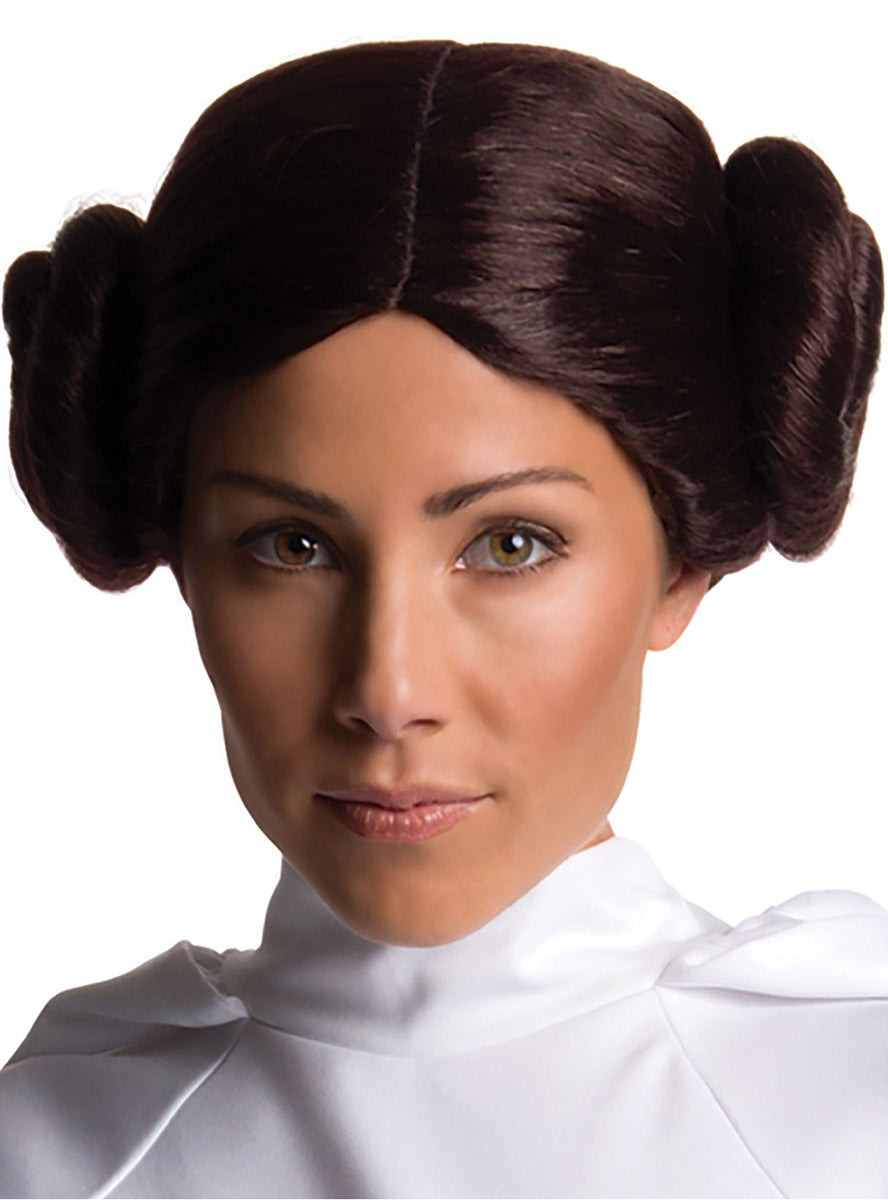 Brown Space Buns Womens Princess Leia Star Wars Costume Wig - Main Image