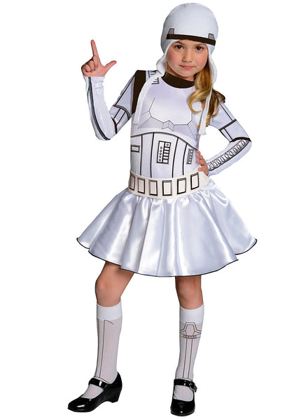 Image of Sassy Stormtrooper Girls Star Wars Costume - Main Image