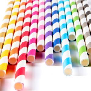 Image of coloured striped paper straws