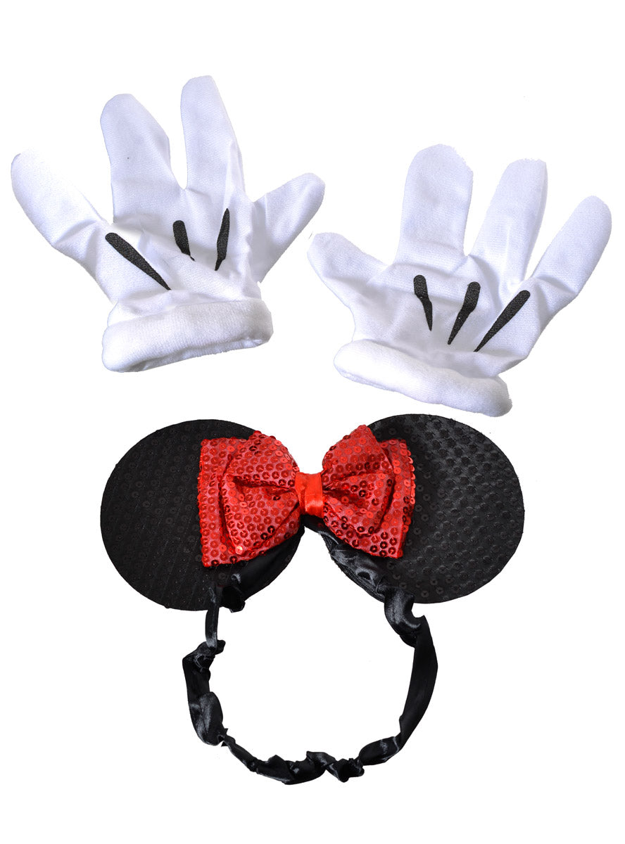 Main image of Miss Mouse Ears Headband with Bow and Gloves Accessory Set