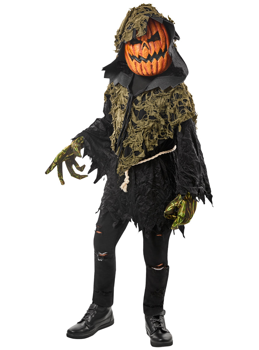 Boys Tattered Pumpkin Ghoul Halloween Costume - Alternative Image