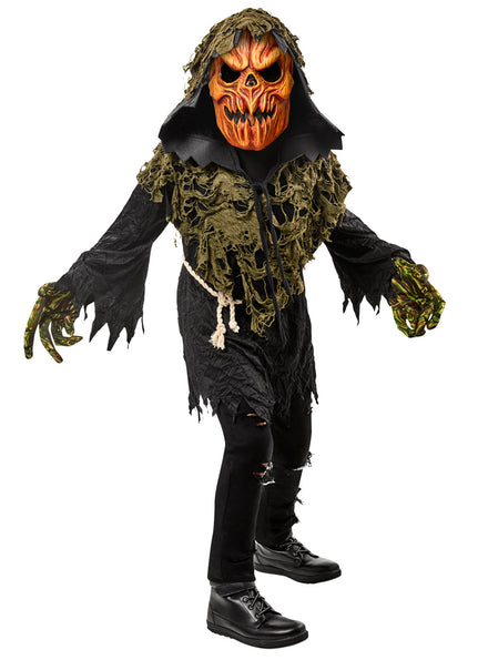 Boys Tattered Pumpkin Ghoul Halloween Costume - Main Image