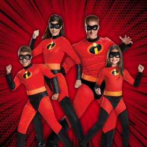 Image of people in The Incredibles costumes