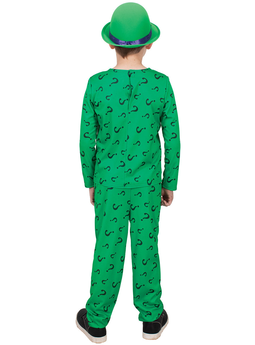 Back Image of he Riddler Deluxe Boys Villain Costume