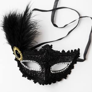 Image of a tie on masquerade mask