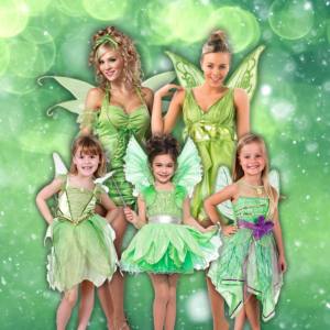 Image of women and girls in Tinkerbell costumes