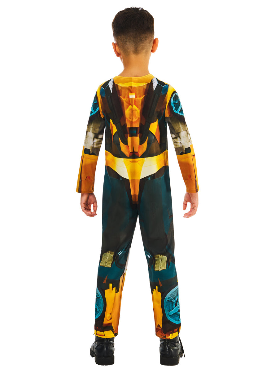 Boys Bumblee Bee Transformers Character Costume - Back Image