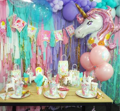 Image of unicorn party supplies