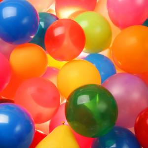 Image of inflated colourful plain balloons