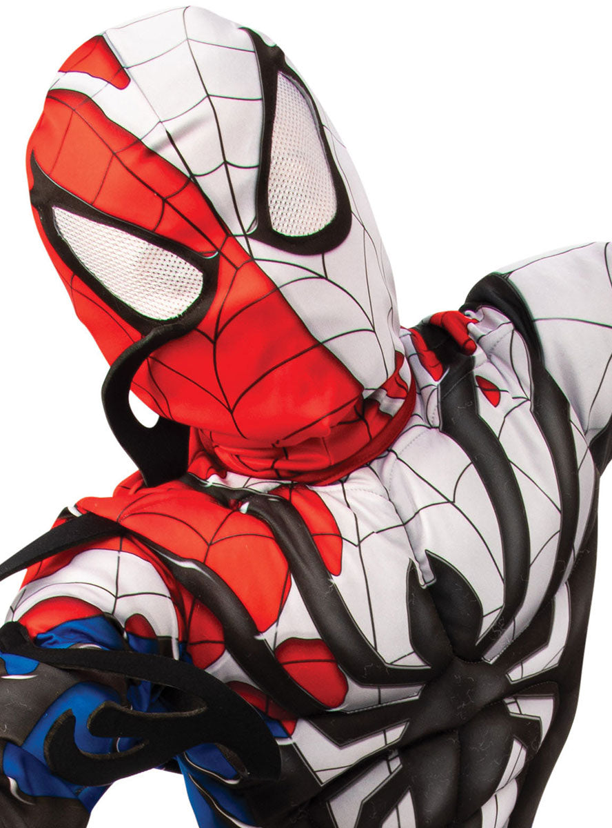 Close Mask Image of Venomized Deluxe Spider Man Boys Costume