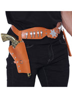 Main image of Leather Look Western Cowboy Brown Belt And Holster