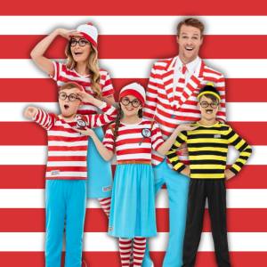 Image of people in Where's Wally costumes