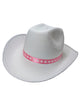 Image of Cowboy White Costume Hat With Pink Star Band