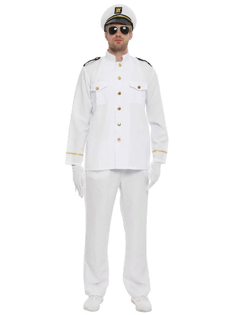 Mens Navy Officer Costume | White Military Costume For Men