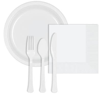 Image of white party supplies