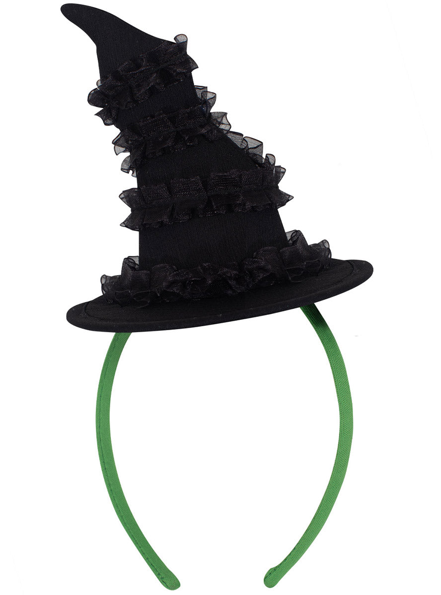 Girls Mini Black Elphaba Wicked Witch Costume Hat - Alternative Image