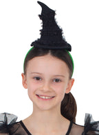 Girls Mini Black Elphaba Wicked Witch Costume Hat - Main Image