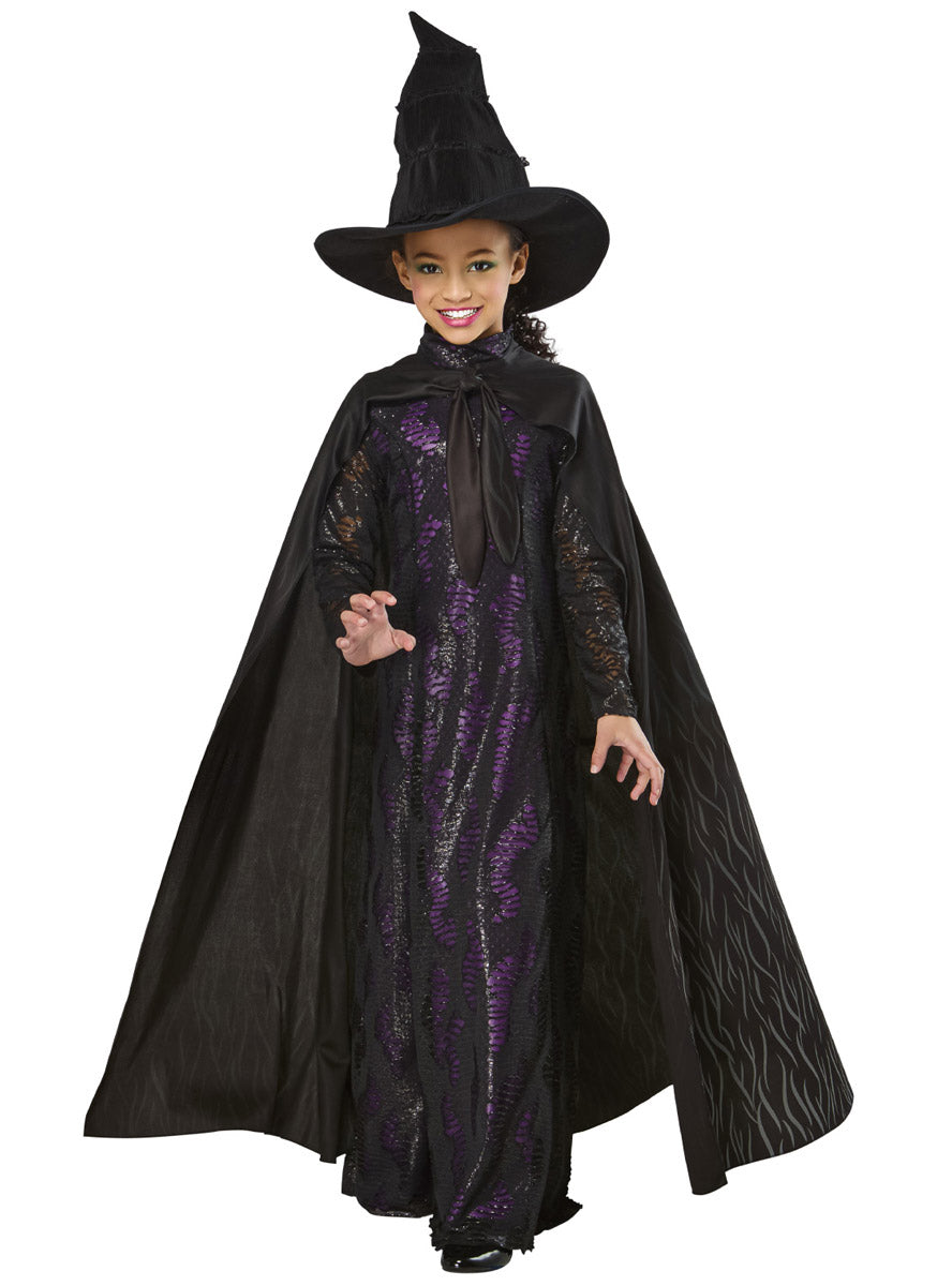 Premium Girls Elphaba Wicked Movie Costume - Main Image