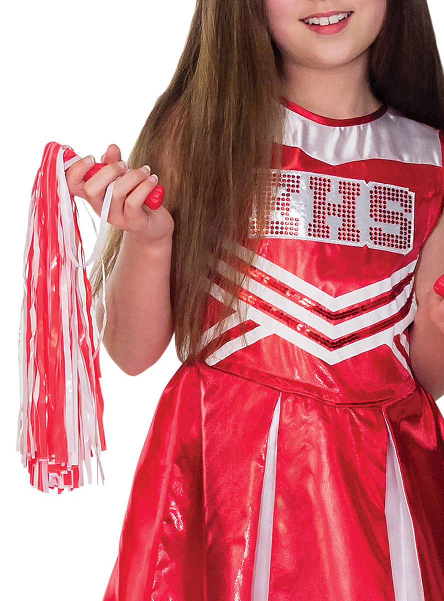 Image of Wild Cat Cheerleader Girls Licensed Costume - Close Up Image