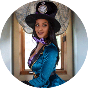 Image of a woman in a Mad Hatter costume