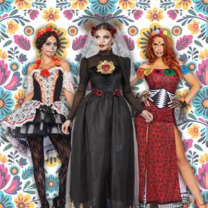 Image of women in Day of the Dead costumes