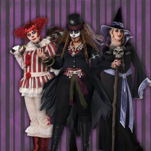 Image of plus size women in Halloween costumes