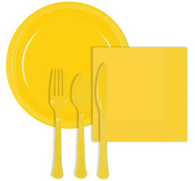 Image of yellow party supplies