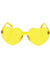 Image of Heart Shaped Womens Yellow Frameless Costume Glasses