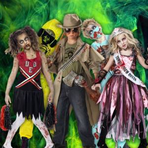 Image of kids in zombie costumes