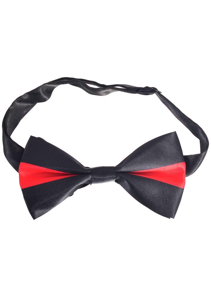 Image of Adjustable Black and Red Striped Costume Bow Tie