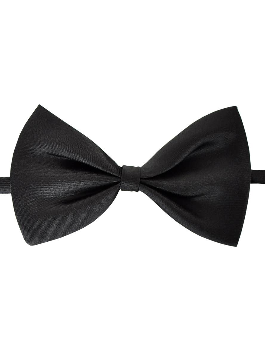 Image of Classic Black Satin Adjustable Costume Bow Tie