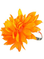 Image of Neon Orange Fabric Flower Costume Ring - Main Image