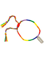 Image of Adjustable Rainbow Thread Mardi Gras Bracelet