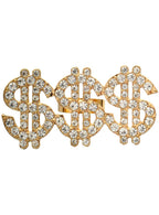 Image of Triple Rose Gold Rhinestone Dollar Sign Costume Ring
