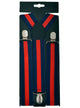 Image of Adjustable Navy Blue and Red Stripe Costume Suspenders