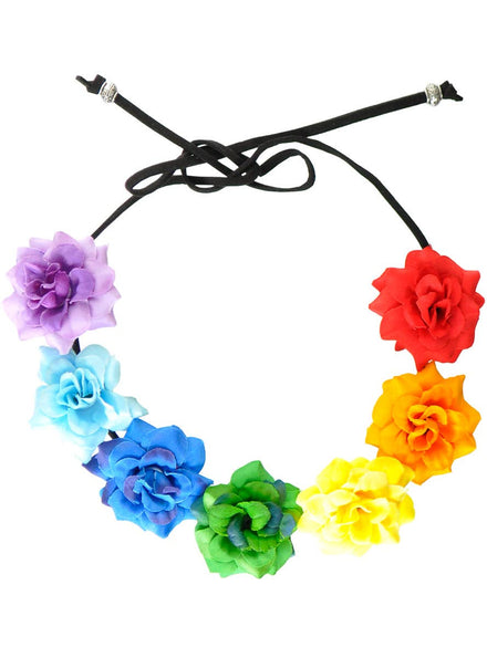 Image of Adjustable Rainbow Flower Costume Headband