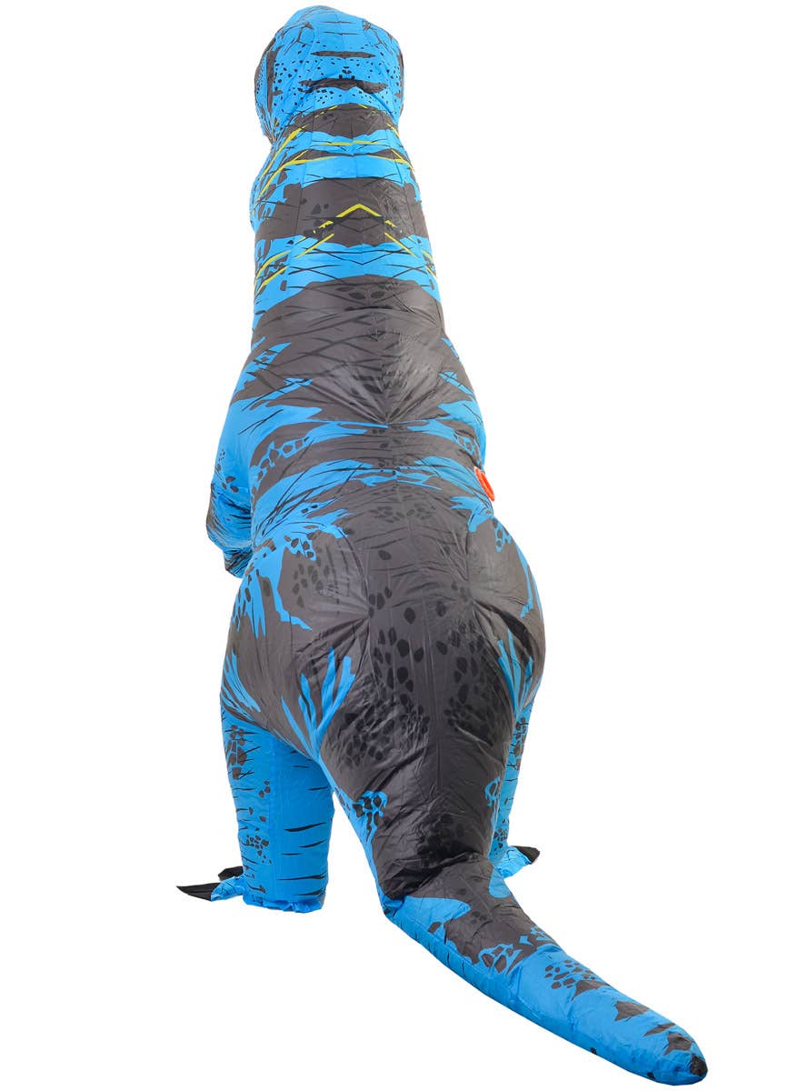 Image of Inflatable Blue Dinosaur Adult's Costume - Back Image