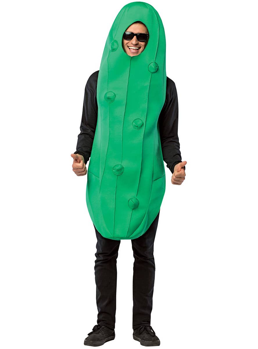 Image of Giant Green Pickle Adult's Funny Costume - Main Image