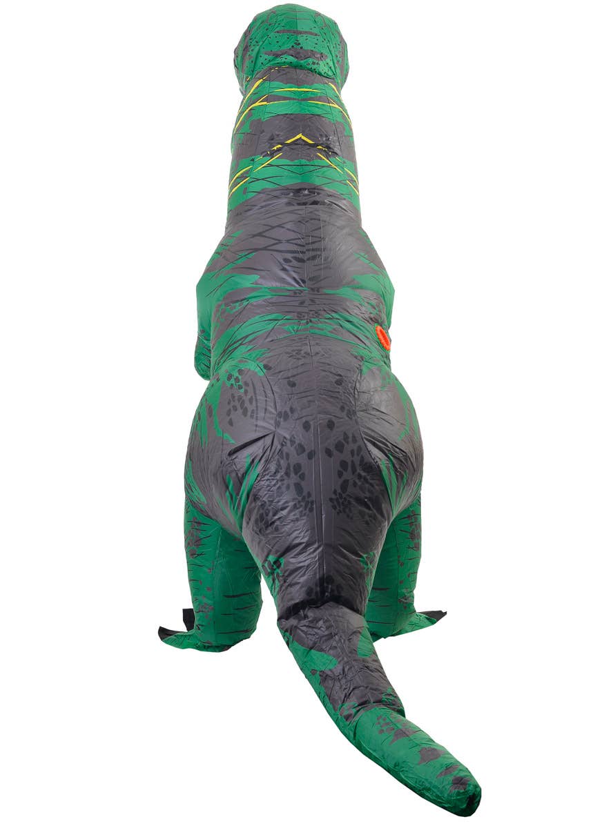 Image of Inflatable Green Dinosaur Adult's Costume - Back Image