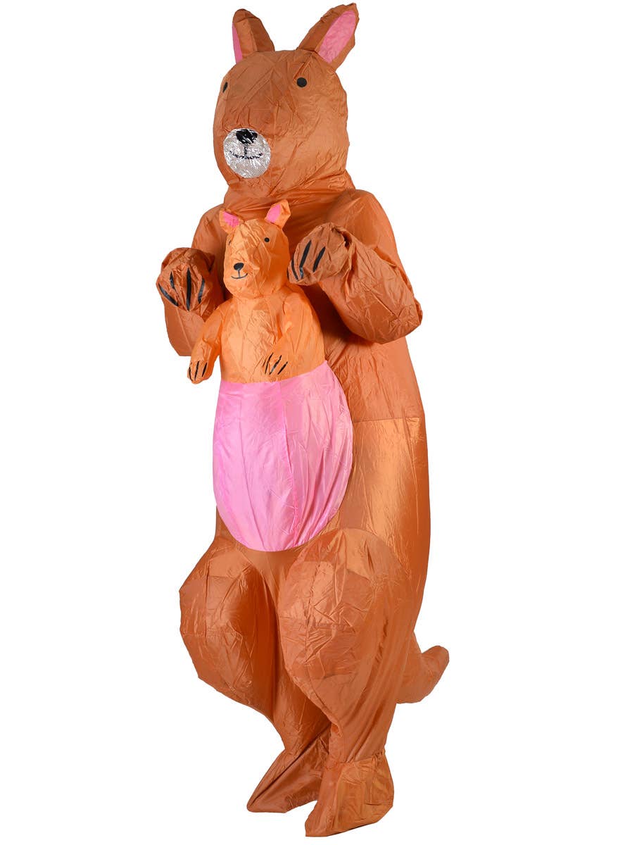 Kangaroo With Joey Adult's Inflatable Animal Costume - Main Image