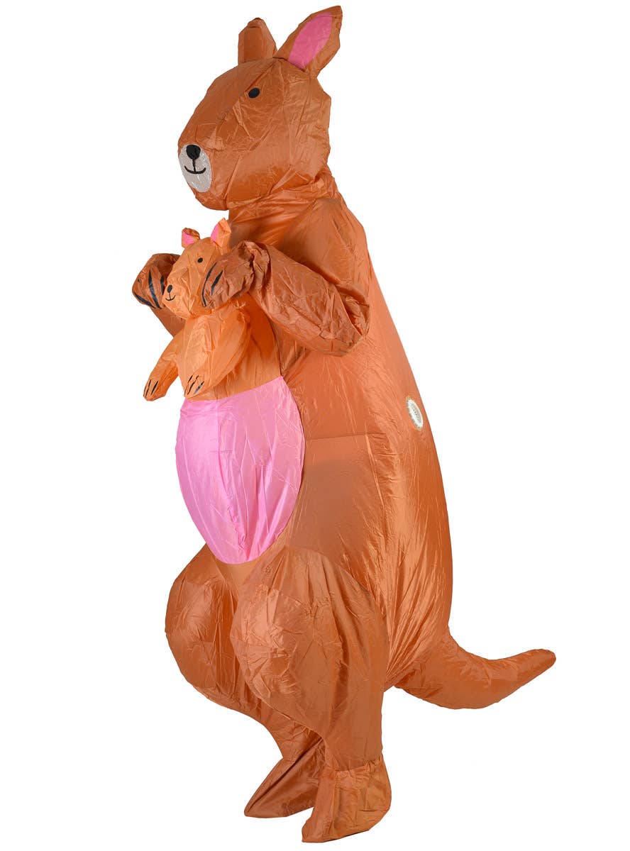 Kangaroo With Joey Adult's Inflatable Animal Costume - Side Image