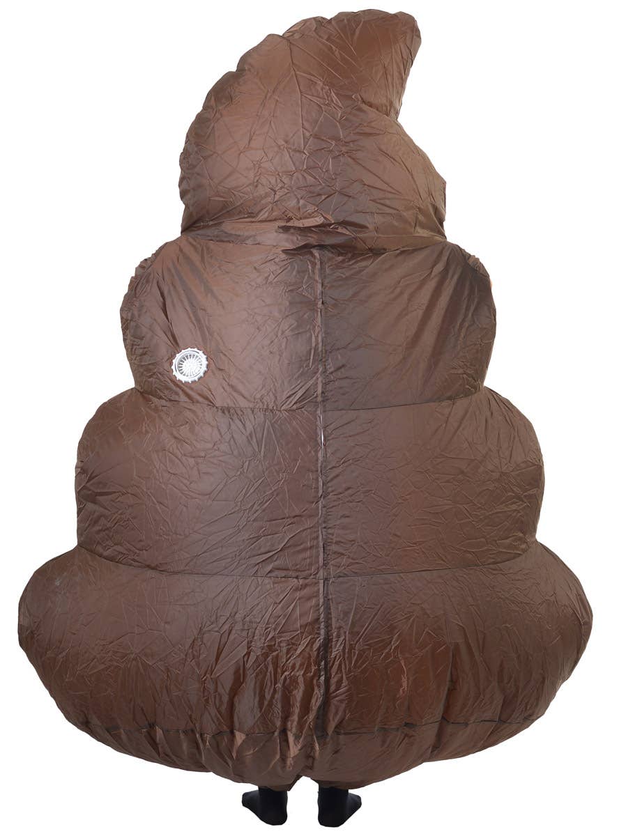 Image of Funny Adult's Inflatable Poop Emoji Costume - Back Image